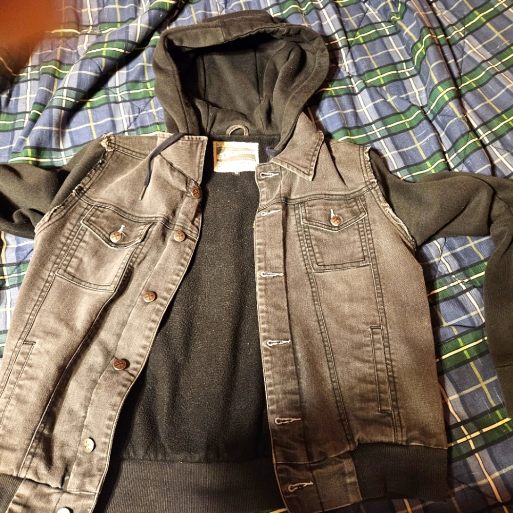 Glamour kills woman/juniors medium denim hoodie